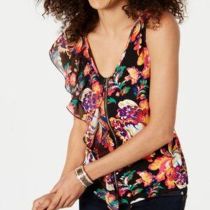 Thalia Sodi Printed Ruffle Blouse